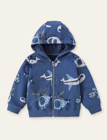 Aircraft Printed Hooded Jacket - Mini Taylor